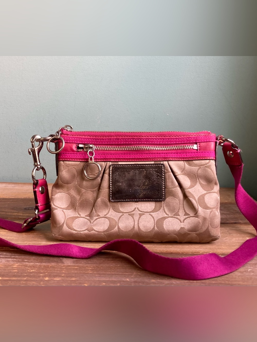 Vintage Y2K Coach Poppy Signature Crossbody Bag